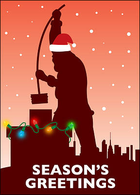 Silhouette Chimney Christmas Card (Glossy White)